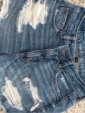 American Eagle Outfitters Distressed Light Blue Boyfriend Jeans